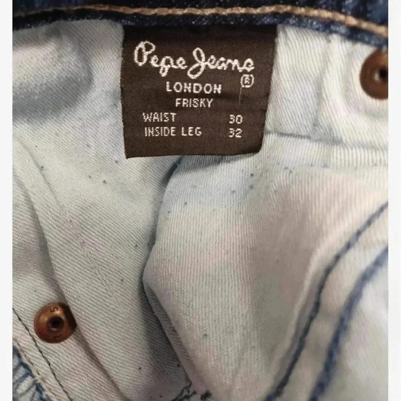 Pepe Jeans Low Rise Skinny Medium Wash Blue Jeans Size 30 - Picture 9 of 12